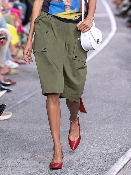 

Tasche Vintage Solido Mini Gonna, Verde, Skirts
