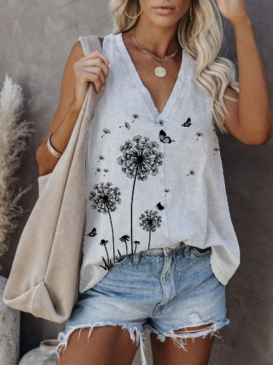 

Vintage Floral Cold Shoulder T-shirt, White, Tank Tops & Camis