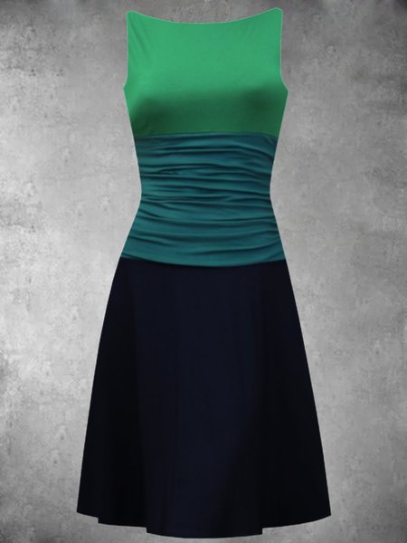 

Abito Casuale Senza Maniche Girocollo, Verde, Dresses