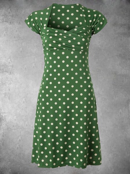 

Casuale Maniche Corte taglia grande Stampato Abito, Verde, Dresses