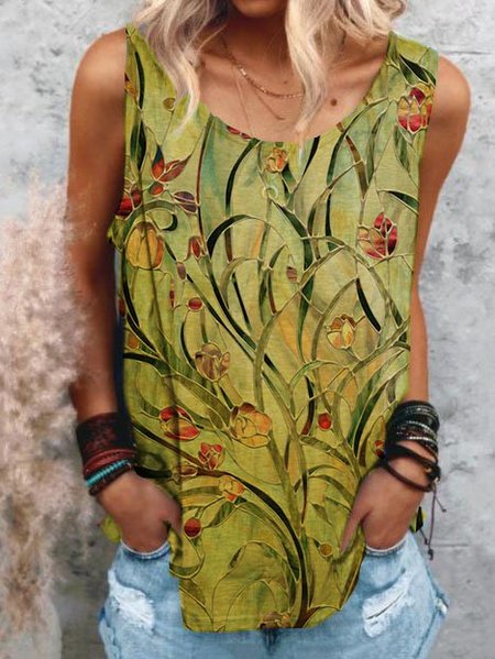 

Girocollo Vintage Camicie & Top, Giallo, Tops