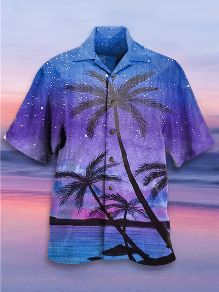 

Casual Coconut Tree Shirts & Tops, Blue, Polos