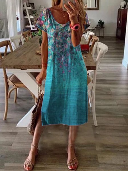 

Abito Floreale Bohemian, Blu, Dresses