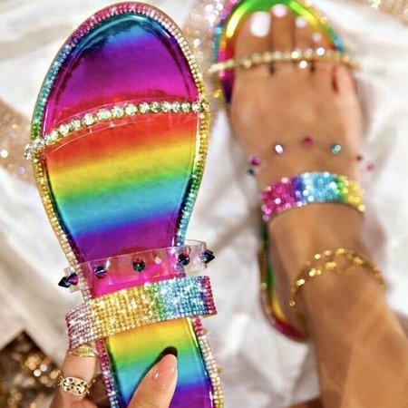 

Summer Flat Heel Pvc Sandals, As picture, Sandals