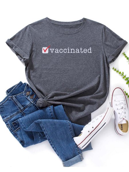 

Checked Box Showing That I Got Vaccinated T-shirt, Deep gray, T-shirts