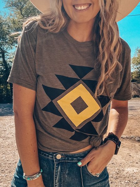 

Short Sleeve Printed T-shirt, Brown, T-Shirts
