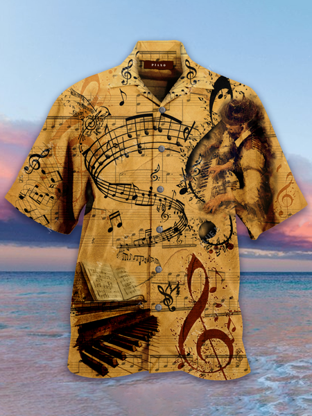 

Shirt Collar Casual Shirts, Yellow, Men's Floral shirt