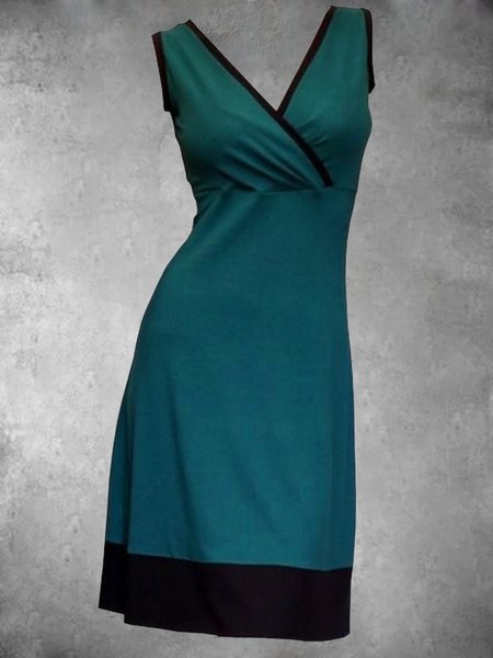 Abito Casuale Senza Maniche, Blu, Dresses