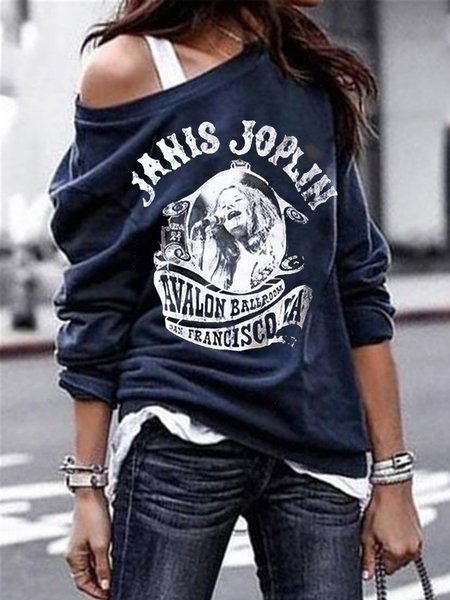 Maniche Lunghe Semplice Top Poliestere Cotone, Blu intenso, Blouses & Shirts