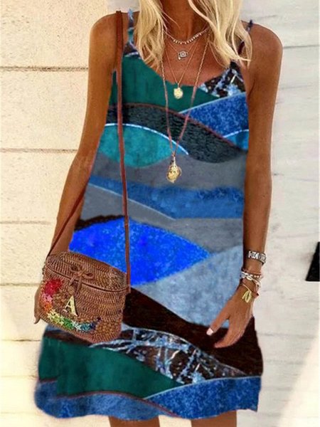 

Casual Weaving Dress, Blue, Summer Dresses