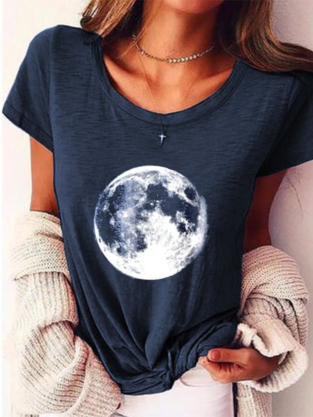 

Short Sleeve Casual T-shirt, Blue, T-Shirts