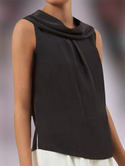 

Vintage Tinta unita Statement taglia grande senza maniche Casuale Top, Nero, Tank Top