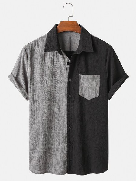 

Men's Shirt Collar Casual Shirts, Gray, Shirts