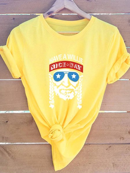 

Have A Willie Nice Day Rock Graphic Tee, Yellow, T-shirts