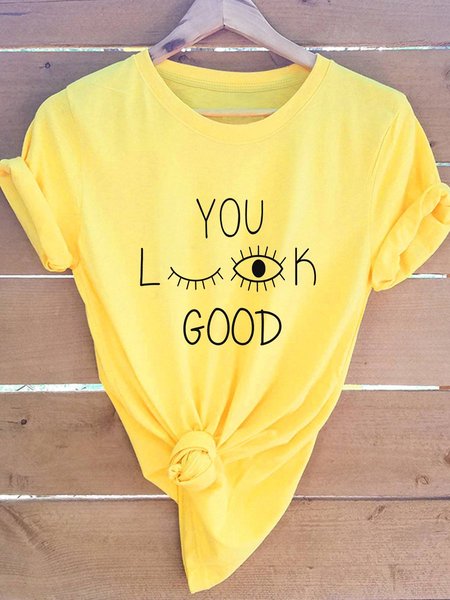 

You Look Good Graphic Tee, Yellow, T-shirts