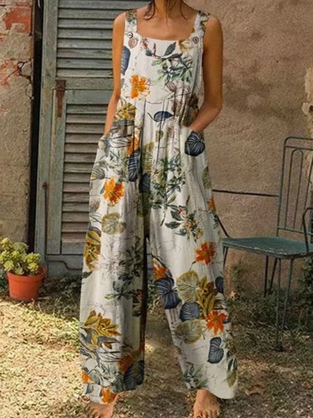 

Casuale Senza Maniche Pezzi interi, Beige, Jumpsuits