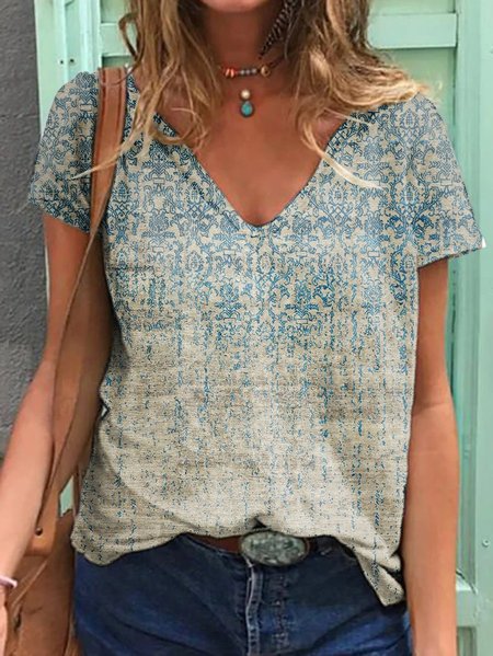 

Short Sleeve Cotton-Blend Shirts & Tops, Gray, T-shirts