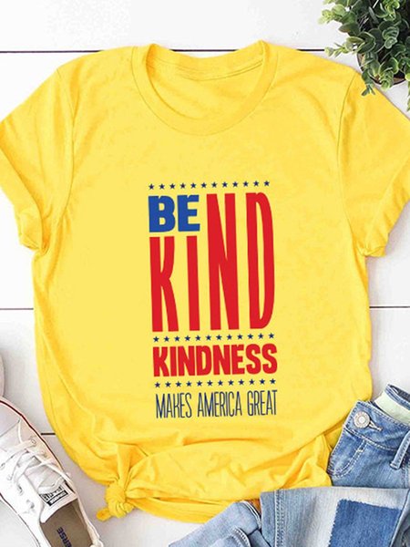 

Be Kind Kindness Makes America Great Graphic Tee, Yellow, T-shirts
