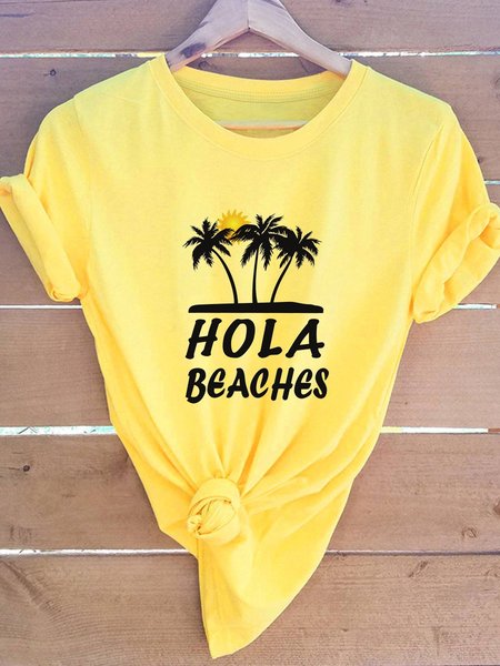 

Hola Beaches Graphic Tee, Yellow, T-shirts