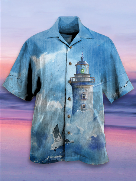 

Shirt Collar Shirts, Blue, Men's Floral shirt