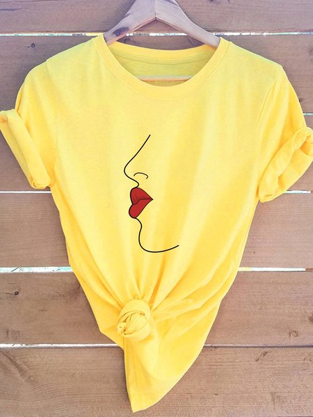 

Feminist Art Red Lips Avatar Graphic Tee, Yellow, T-shirts
