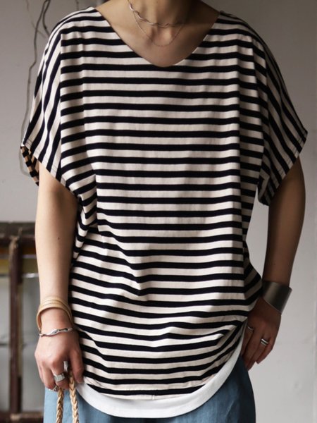 

Casuale Maniche Corte Girocollo taglia grande Stampato Top, Nero, T-Shirts