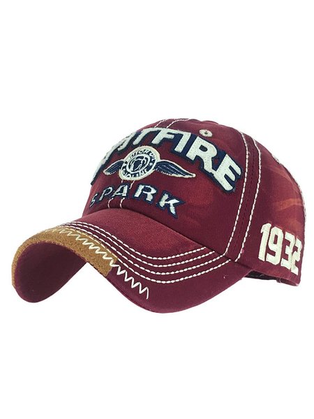

SPARK Letters Washed Cotton Baseball Cap, Red, Hats