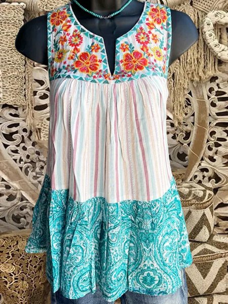

Cotton-Blend Flowers Jacquard Cold Shoulder Shirts & Tops, Turquoise, Auto-Clearance