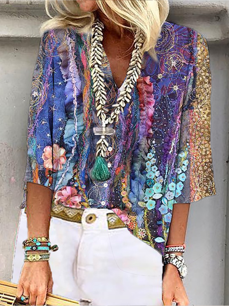 

Half Sleeve Shift Holiday Shirts & Tops, Blue, Tops