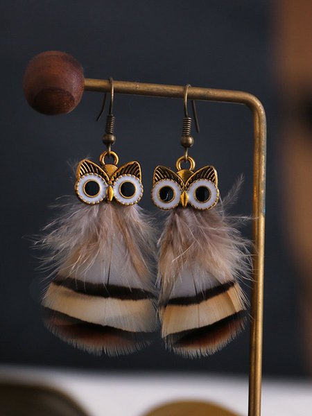 

Peacock Feather Owl Vintage Earrings, T-shirts