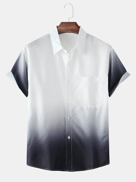 

Men's Printed Shirt Collar Shirts, Black, Men's shirts