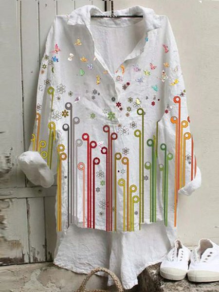 

Casuale Cotone Girocollo Camicie & Top, Bianco, T-Shirts