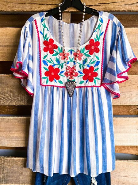 

Short Sleeve Shirts & Tops, Light blue, Auto-Clearance