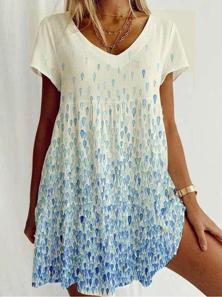 

Printed Casual Women Dress, White, Mini Dresses