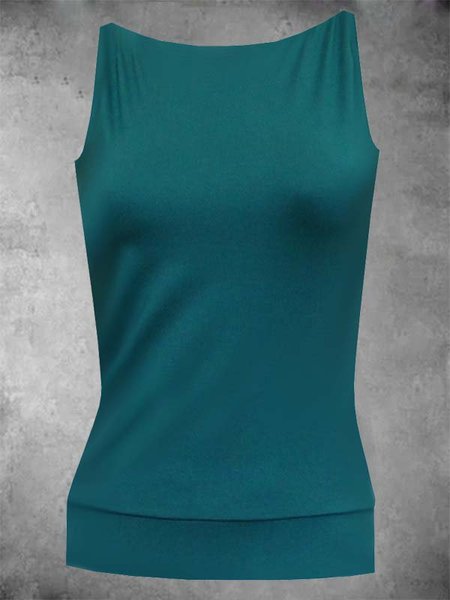 

Solid Casual Sleeveless Shirts & Tops, Green, Auto-Clearance