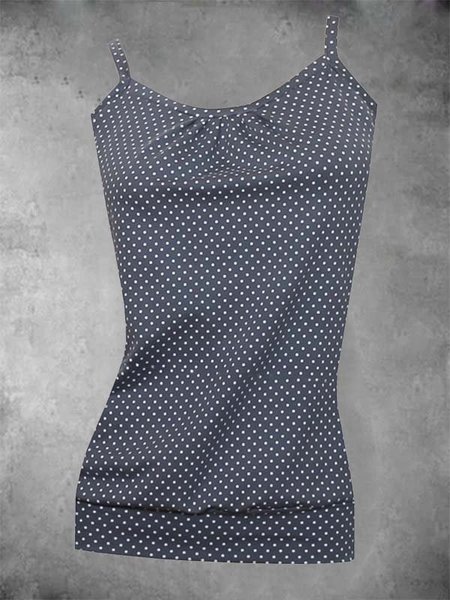 

Casual Cotton-Blend Polka Dots Shirts & Tops, Navy blue, Auto-Clearance