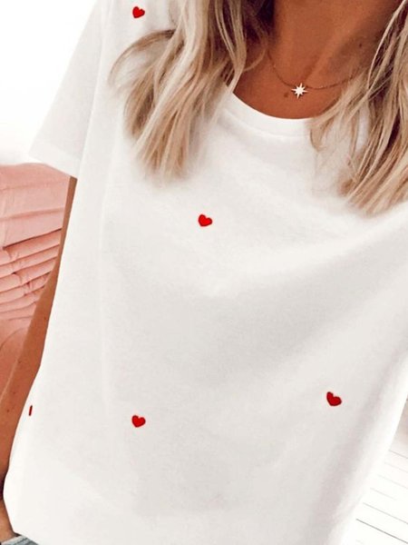 

Geometrico Maniche Corte Stampato Misto Cotone Girocollo Casuale Estate Bianco T-shirt, T-Shirts