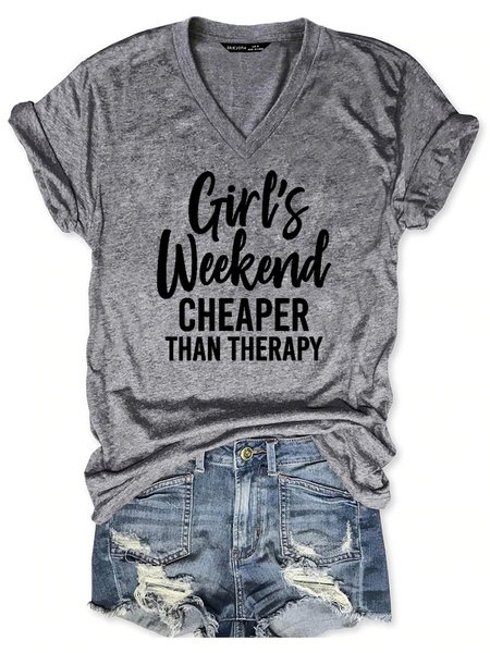 

Girl's Weekend Cheaper Than Therapy Women's T-Shirt, Grey, T-shirts