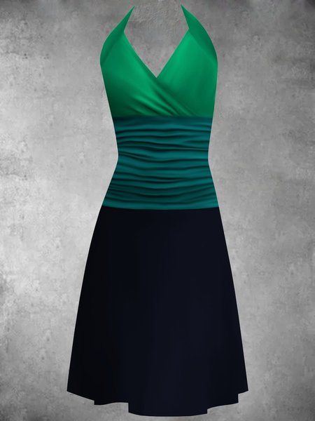 

Casual Sleeveless Plus Size Dress, Green, Auto-Clearance