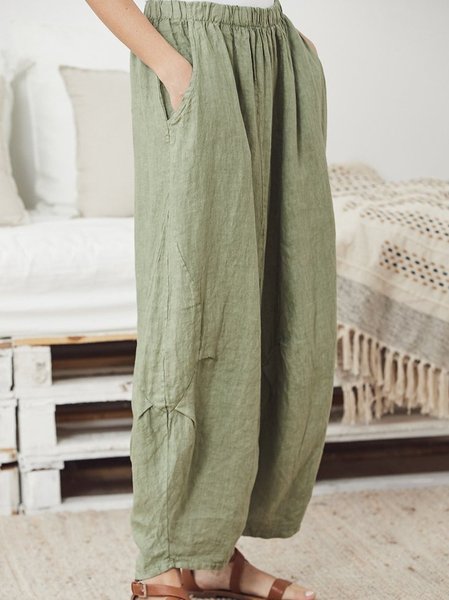 

Cotton-Blend Casual Pants, Green, Pants