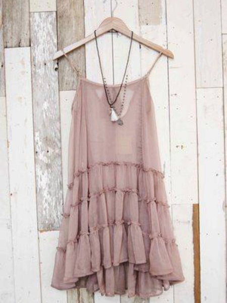 

Crew Neck Women Dress, As picture, Mini Dresses