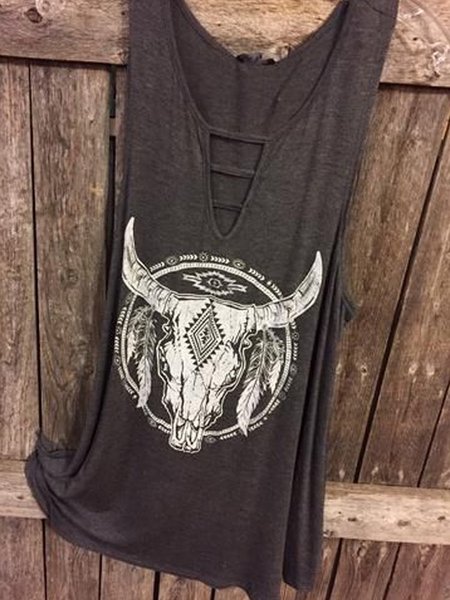 

Sleeveless Vintage Shirts & Tops, Gray, Tank Tops