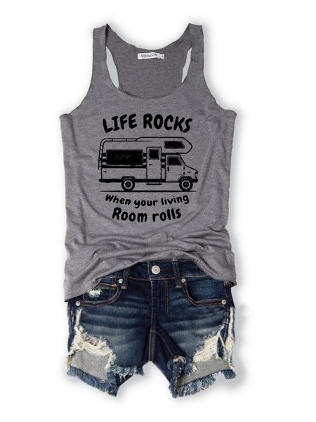 

Trip Tops, Gray, Tank Tops