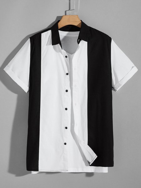 

Colorblock Shirts, Black, Men's Floral shirt