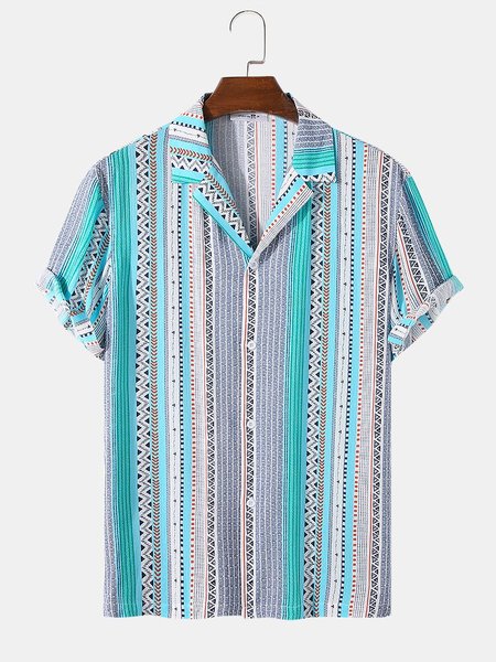 

Cotton-Blend Shirts & Tops, Green, Men's Floral shirt