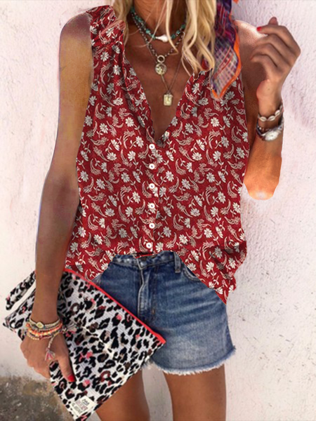 

Floreale Bohemian Camicie & Top, Rosso, Tank Top