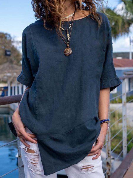 

Half Sleeve Tops, Deep blue, T-Shirts