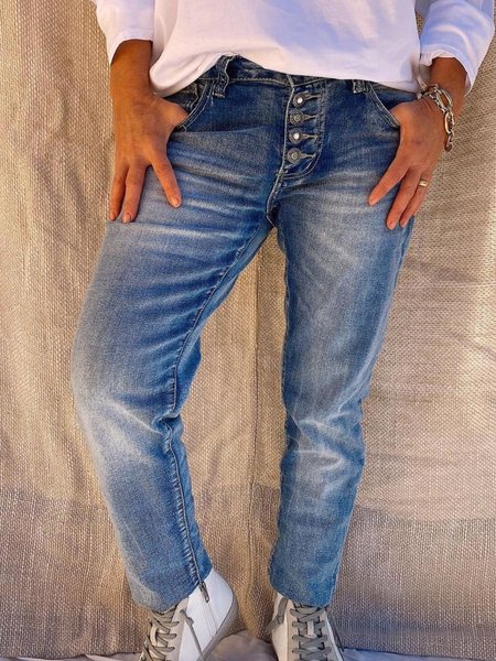 

Casuale Tasche Pantaloni, Blu, Jeans