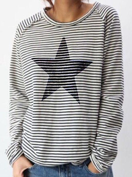 

a Righe Casuale Camicie & Top, Colore di immagine, Tops