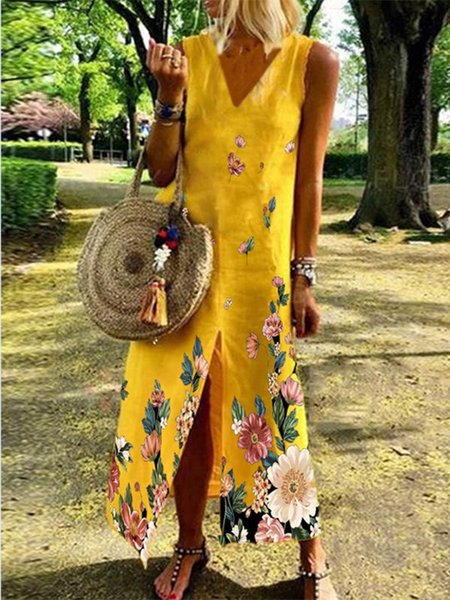 

Weaving Dress, Yellow, Floral Dresses